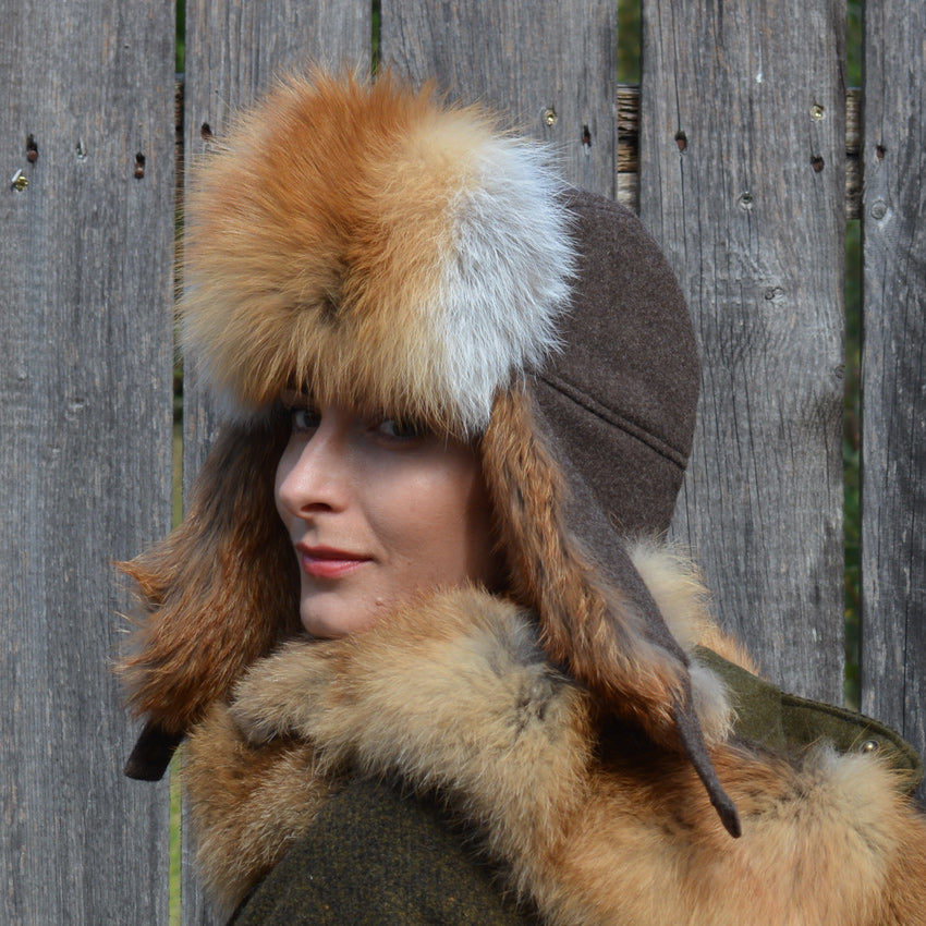 Red fox hat with loden