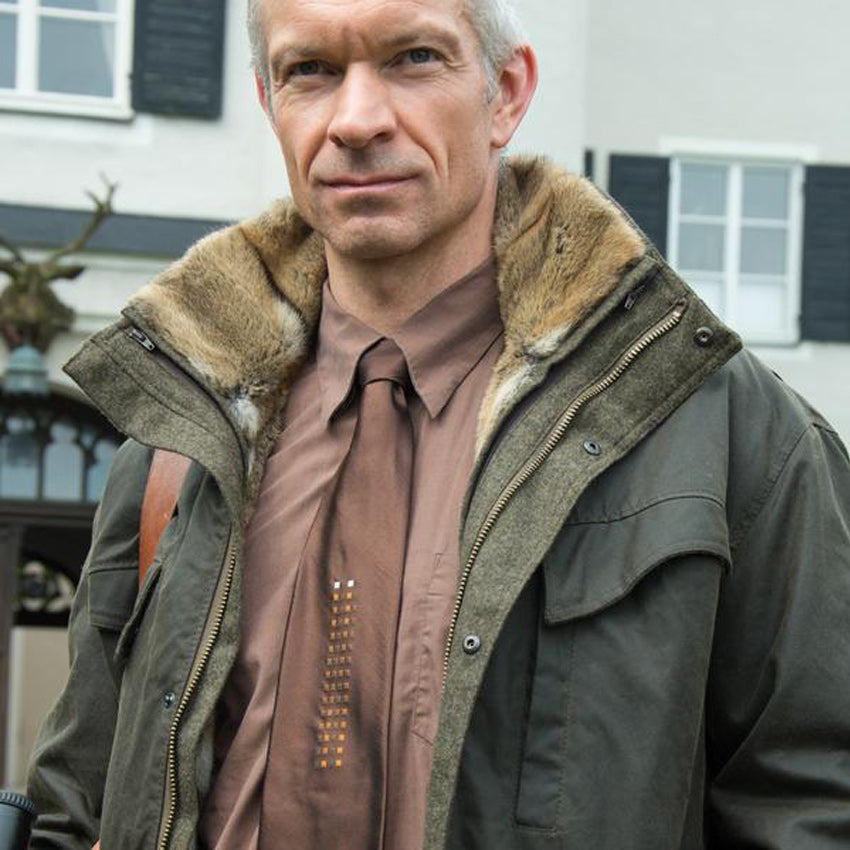 Pelzjacke Echtfelljacke Herren Pelzkragen Echtfell Winterjacke Mit