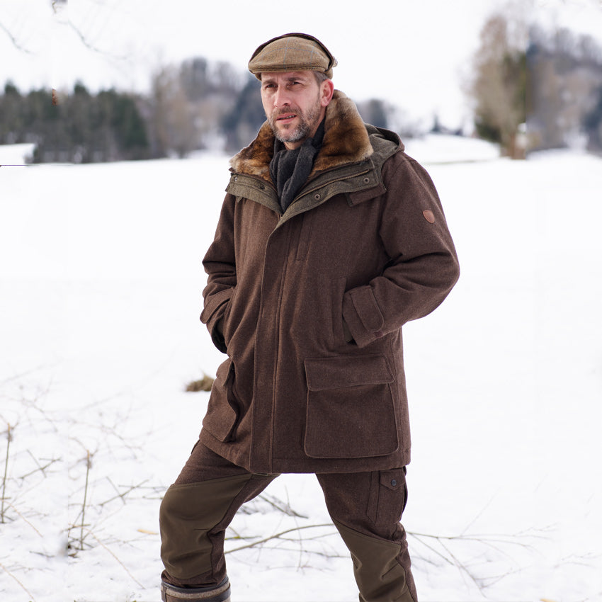 Herren Parka Luxus Parka Mit Echtfell Parka Mit Echtfell